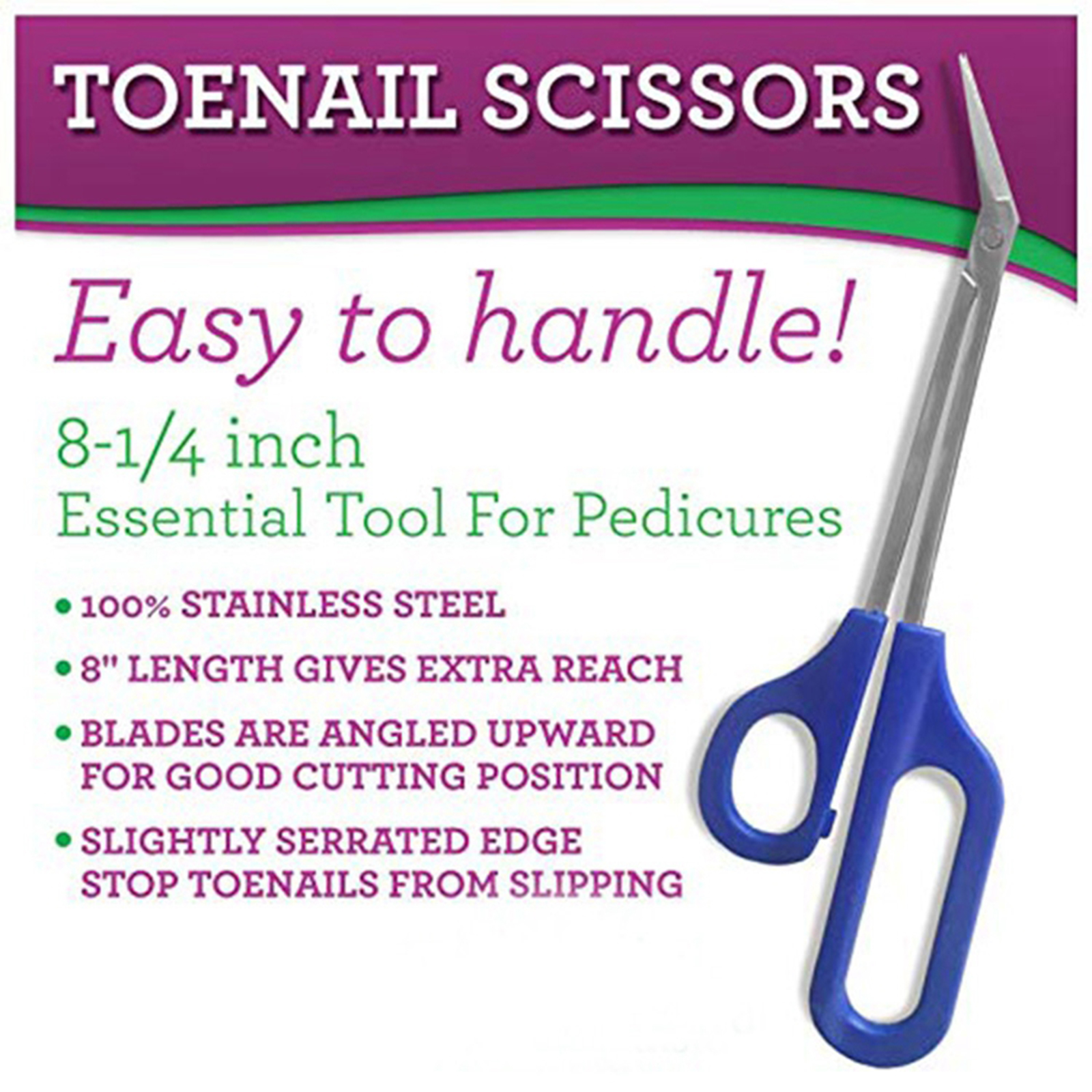 Long Handle Toenail Scissors for Seniors - Perfect  for Easy Use - Toe Clippers for Men and Women