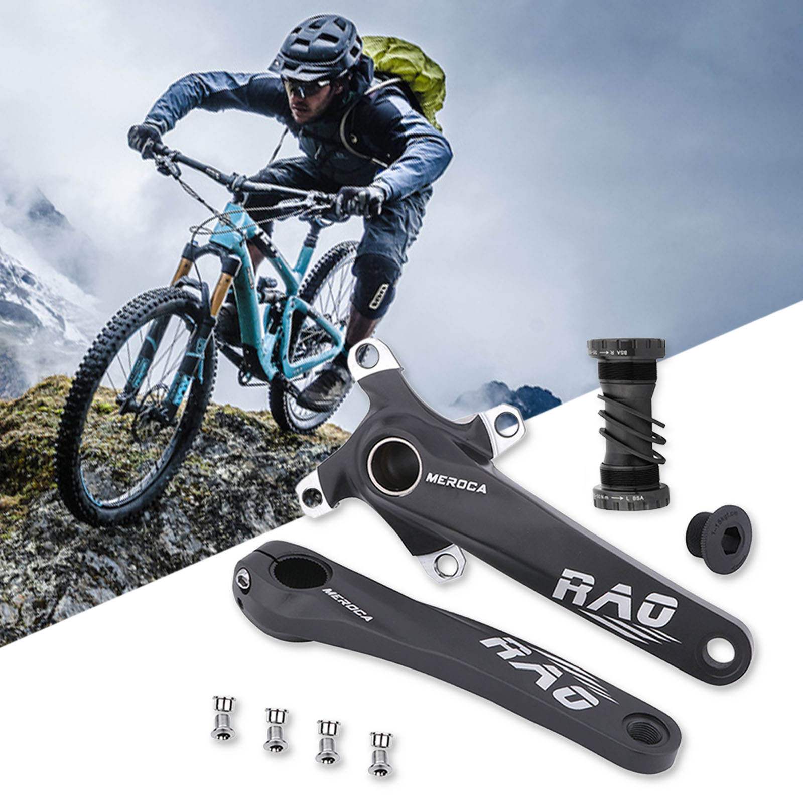 104BCD 170mm Cranks 32/34/36/38T Sprocket with Bottom Bracket Mountain Bicycle Crankset