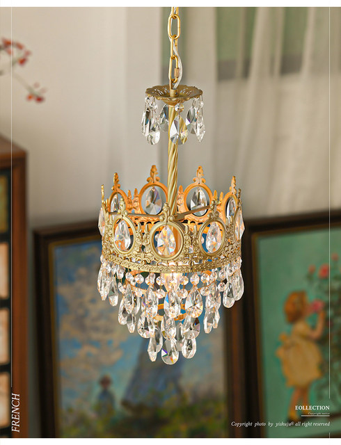 Modern Lighting French Empire Brass Gold Crystal Chandelier Bronze