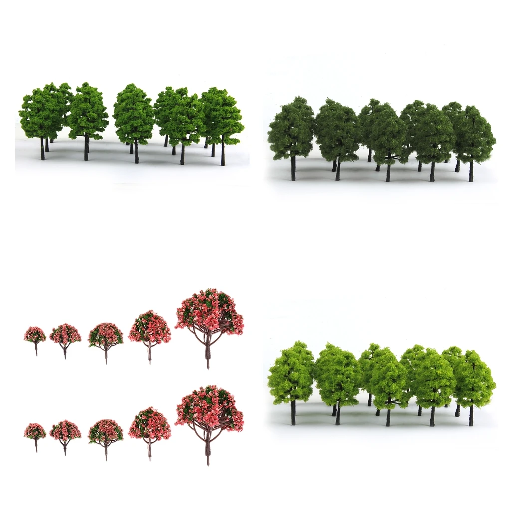 20x Railway Trees Scenery Model Green Tree HO 1:100 Scale Landscape Layout