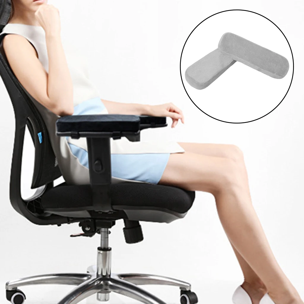 Chair Armrest Pads Memory Foam Pressure Relief Anti-Slip Bottom Armrest