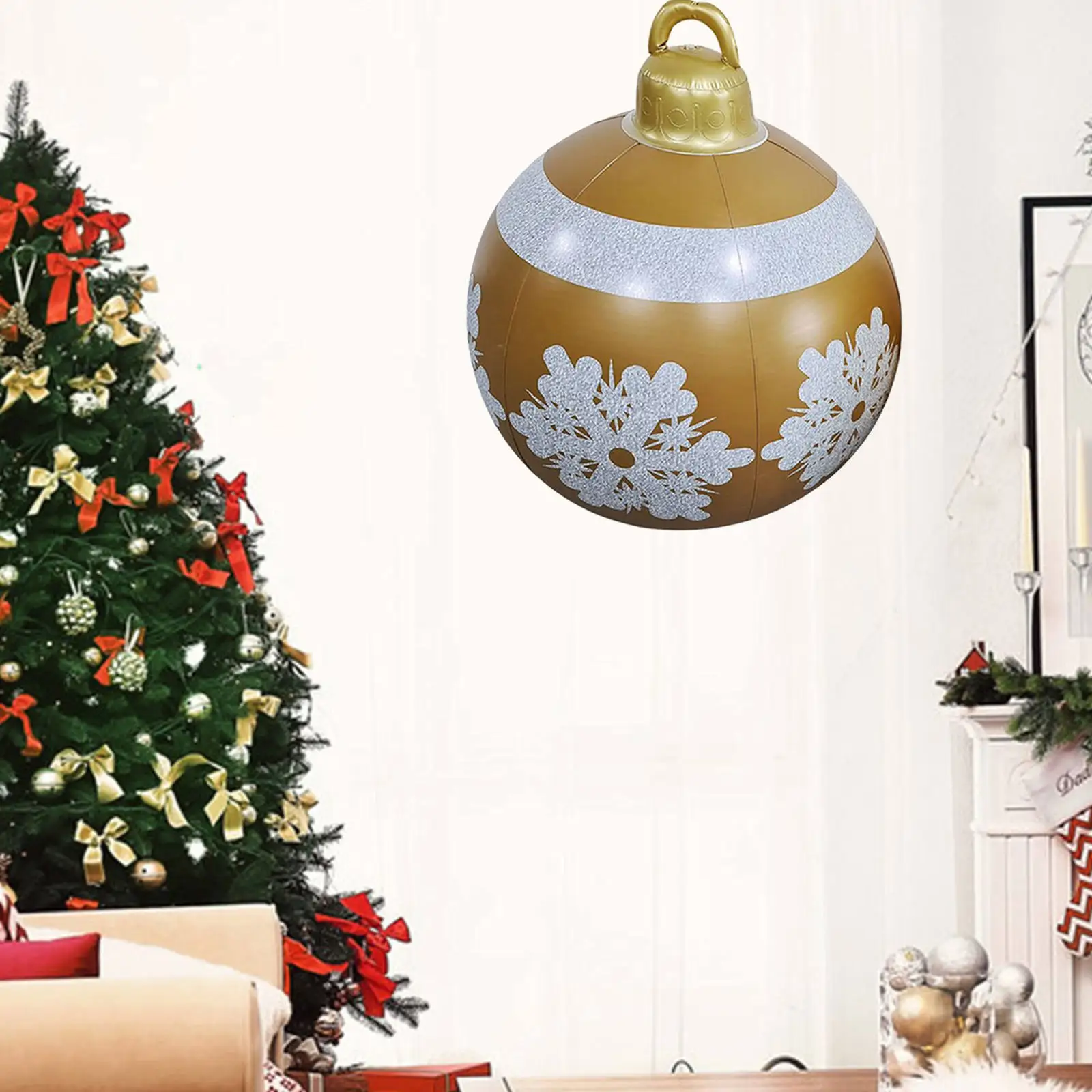 23.6inch Giant Christmas Inflatable Ball Ornament Decorative PVC for Indoor Lawn