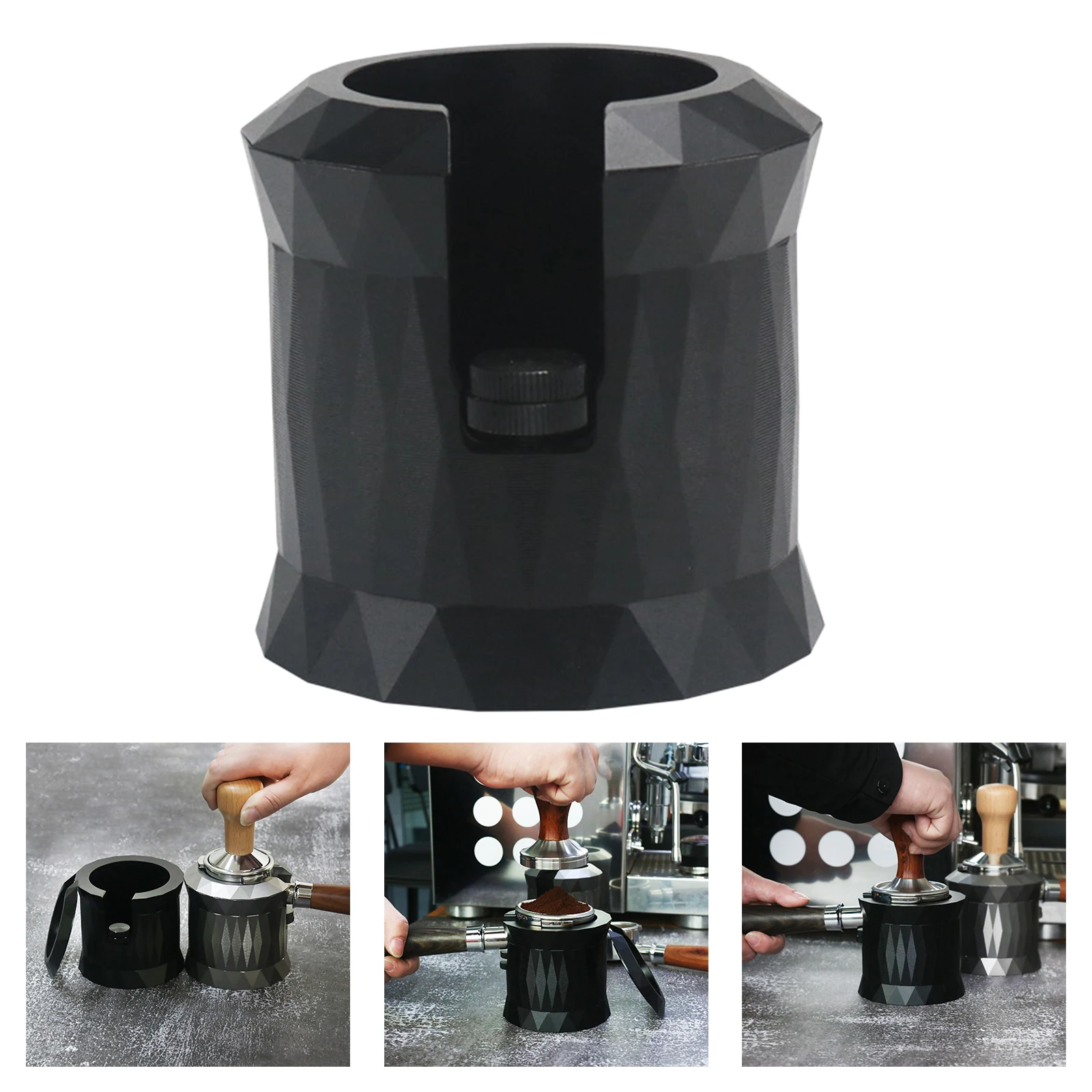 Portafilter Holder Seat Anodized Aluminum Alloy Coffee Handle Tamper Station Fit for 51mm / 54mm / 58mm Portafilters