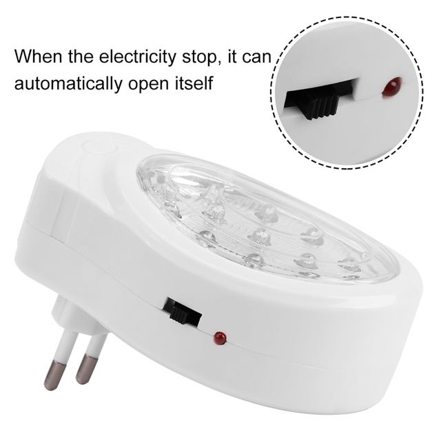 Plug in Emergency Light Rechargeable Home Automatic Power Failure Outage  Light Fire Emergency Light AC110‑240V (US Plug)