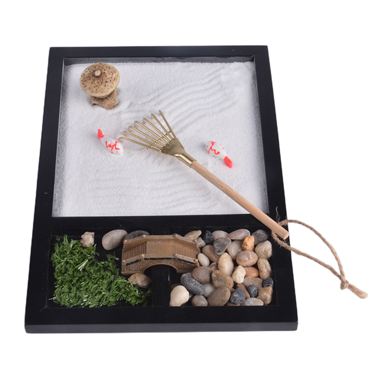 Zen Garden Kit Home & Office Desktop Decor Ornament Zen Decor Sand Garden Gift Set for Meditation Relaxation