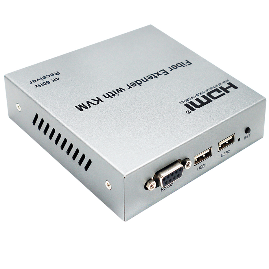 Title 7, 4k 60hz KVM HDMI Extender By Fiber LC Cable Sin...