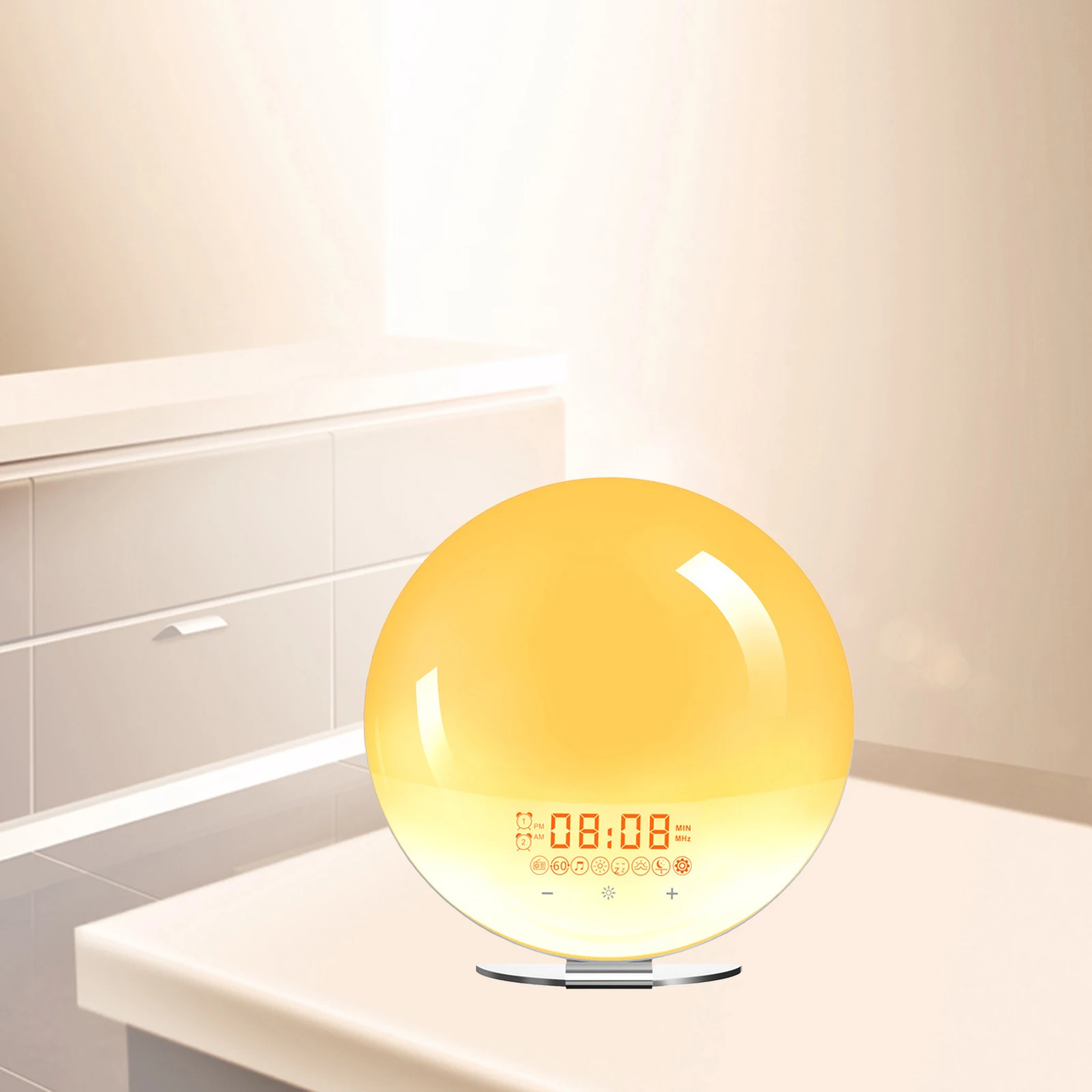 Wake Up Light Atmosphere Light FM Radio  Gift for Bedroom Bedside US