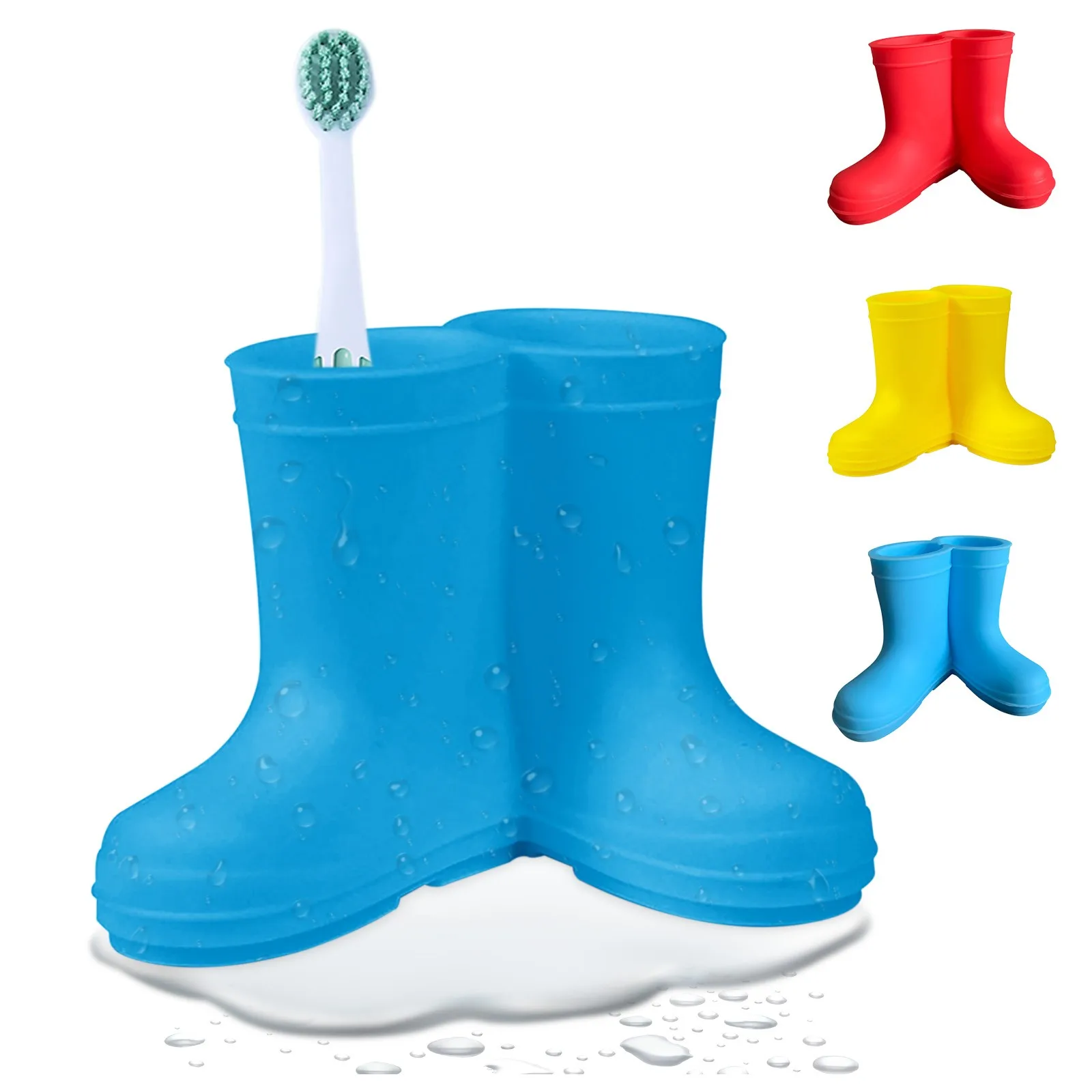 Glowki 3 Pack Rain Boot Toothbrush Holder Adorable Toothbrush Stand Organize 