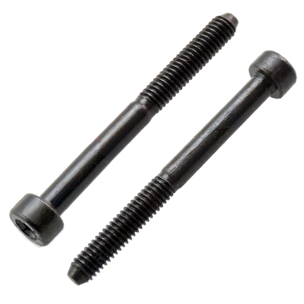 6 Pieces 44mm Stainless Steel Electric Guitar Tremolo Bridge & Saddle Locking Screws for Guitar Bass Parts Black