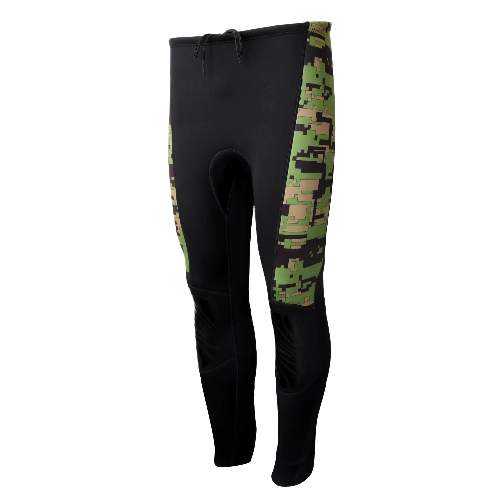 2.5mm Neoprene Green Camo Scuba Diving Snorkel Surf Wetsuit Long Pants S/M/XL/XXL for Water Sports Boating Rafting Accessories