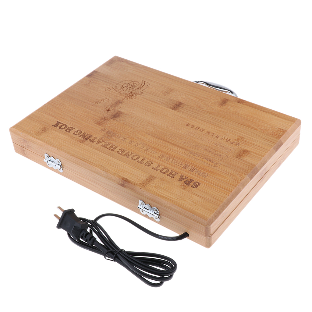 Lightweight and Portable Hot Stone Massage Heater Warmer Box Case for 20 Piece Spa Rock Stone - US Plug