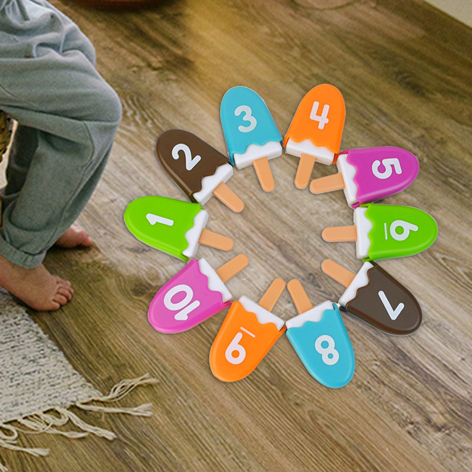 10 Set Color Number Matching Toy Childhood Educational Math Toys Gift