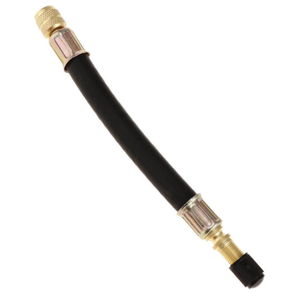 Truck RV Dual Flexible Tire Wheel Valve Extension Adaptor with Metal Cap
