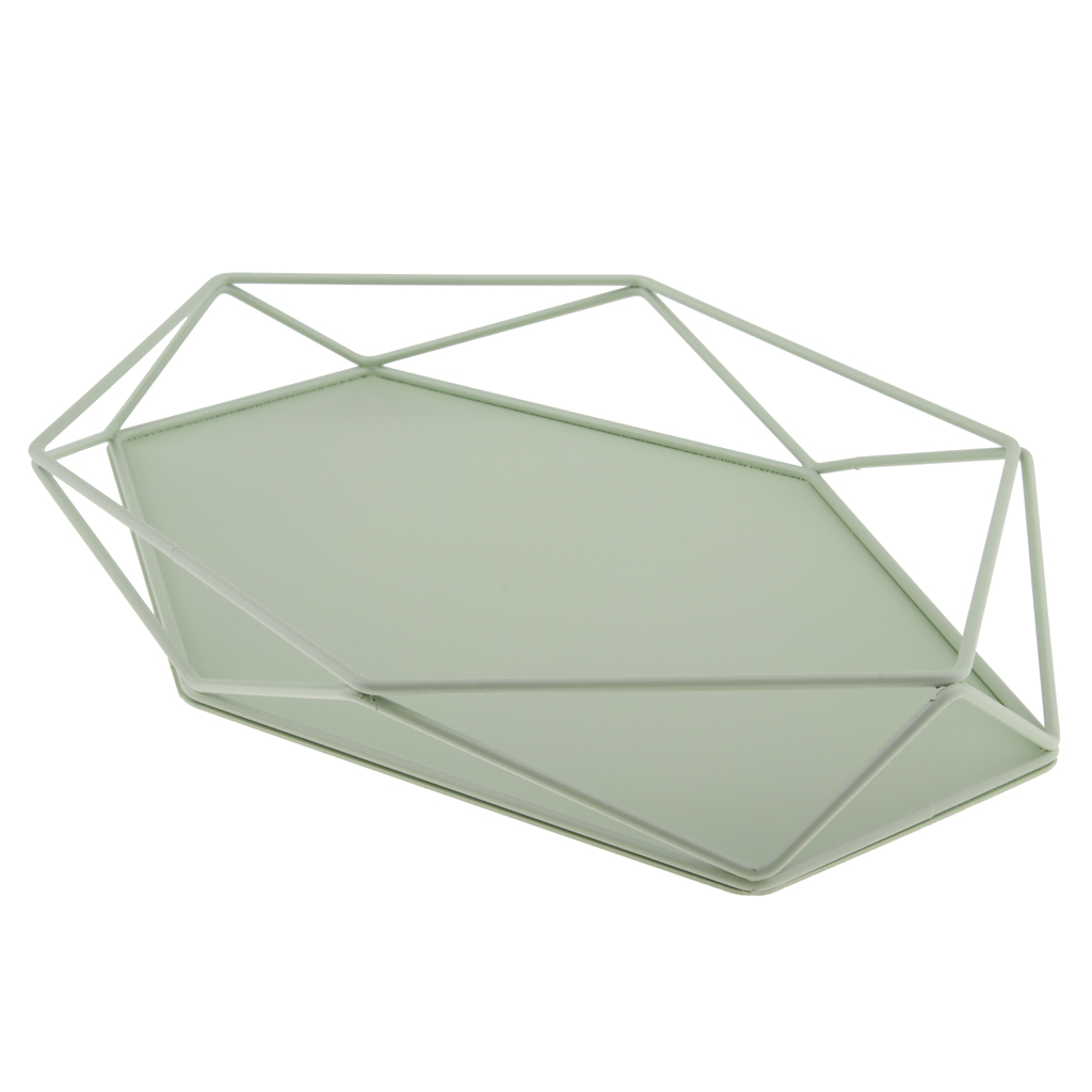 Jewelry Tray, Geometric Jewelry Storage, Great for Displaying Jewelry, Makeup, Vanity, Linen Base Protects Your Accessories