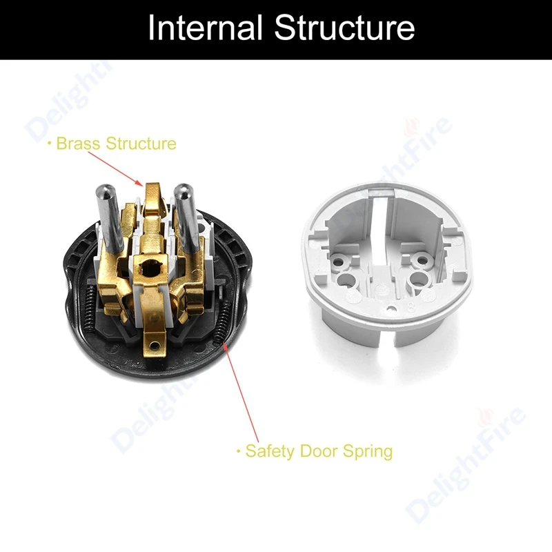 EU Plug Adapter AU UK US To EU Euro Plug Adapter Converter European Travel  Adapter Australia America China USA CN to EU Sockets Type: type B black  2.5A, Outlets Number: 1pcs