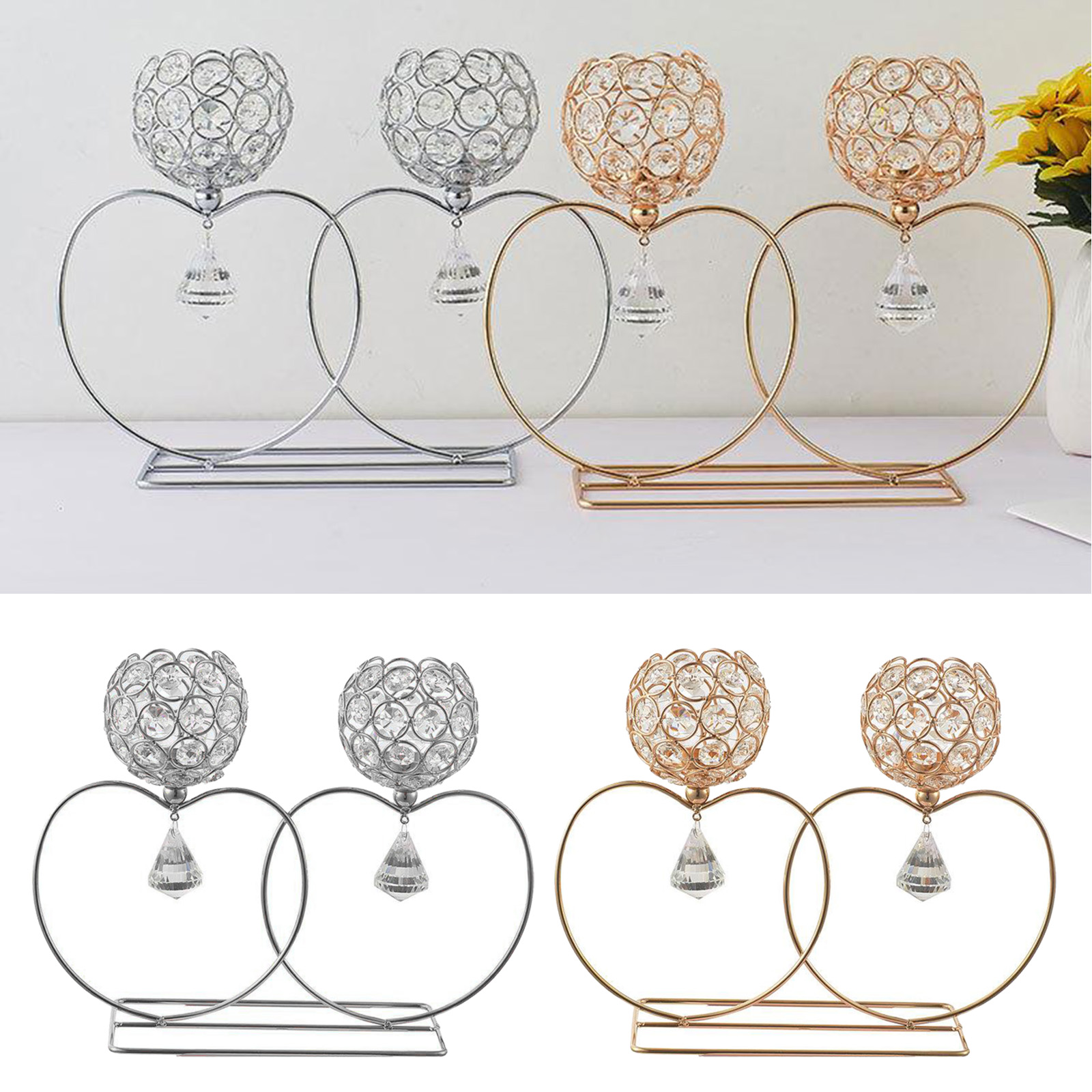 Dining Table Candle Holder, European Candlelight Dinner Props Candle Romantic Iron Plated Table Jewelry Ornaments Candlestic