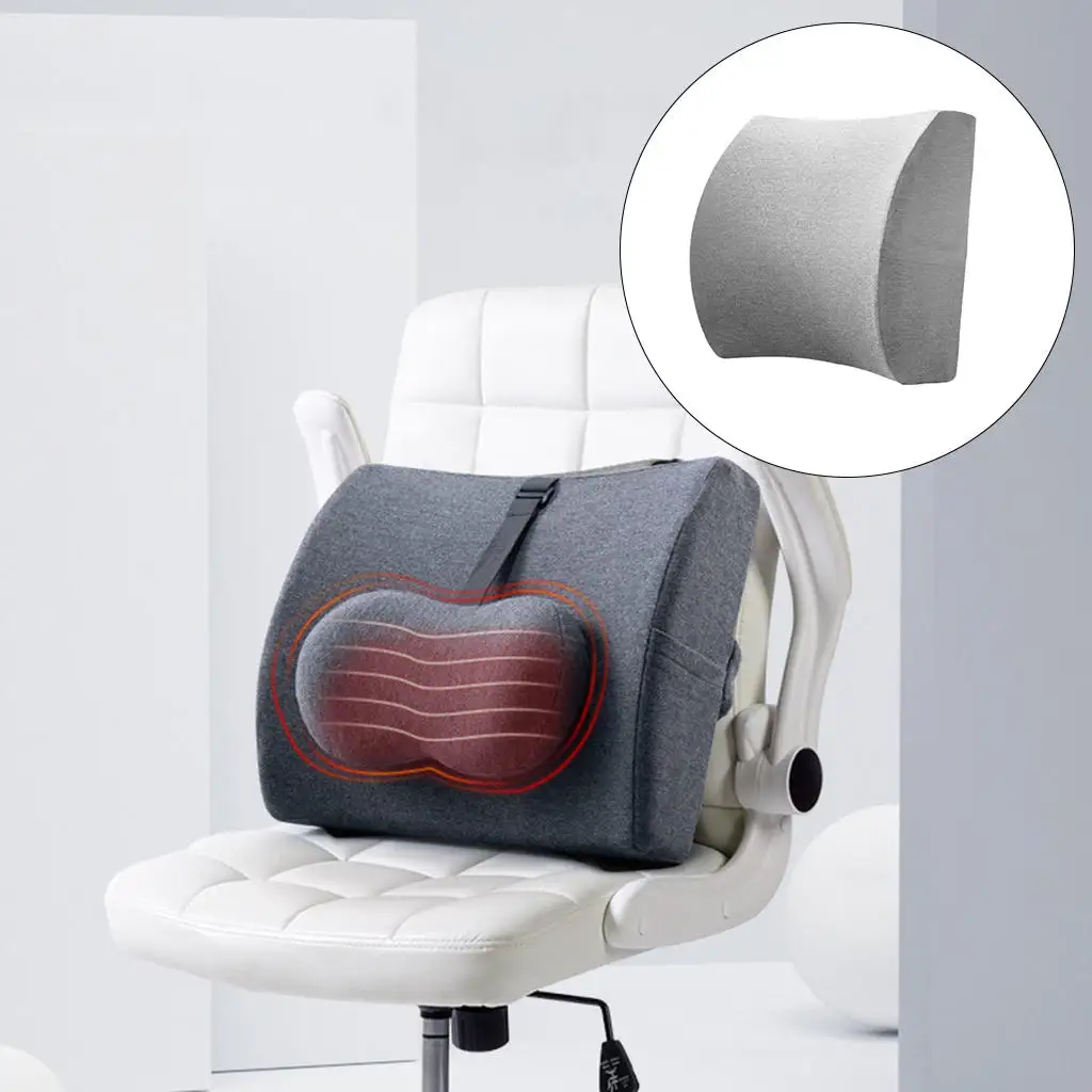 Breathable Lumbar Back Pillow Memory Foam Ergonomic Side Pocket Back Pillow Soft Back Cushion for Computer Chair Office Chair
