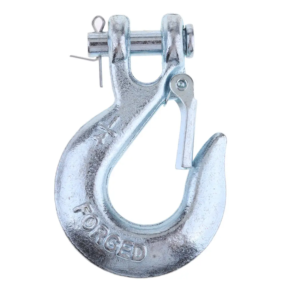 Driver Recovery 1/4 Clevis Slip Hook with Safety Latch Winch Hook