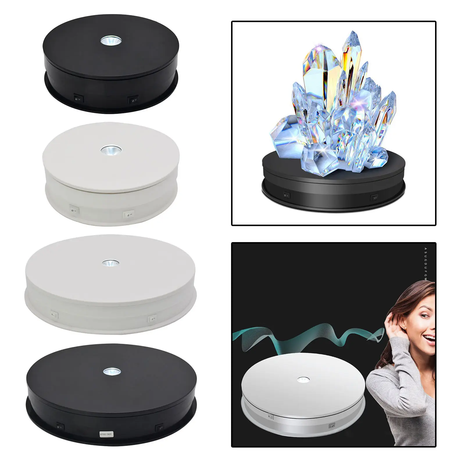 Stylish Top Electric Motorized Rotary Rotating Display Turntable Max Load 25kg for Jewelry Model Display Stand