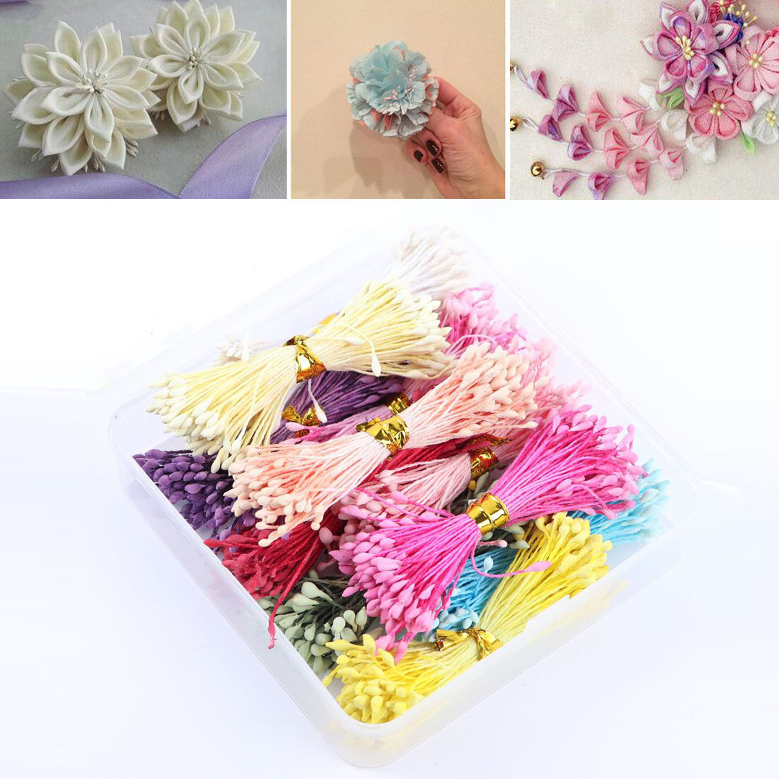 1100pcs 1mm 60mm Artificial Pearl Flower Stamens Pearl Double Heads for Foamiran Art Flower Multicolor Wedding Craft Decoration