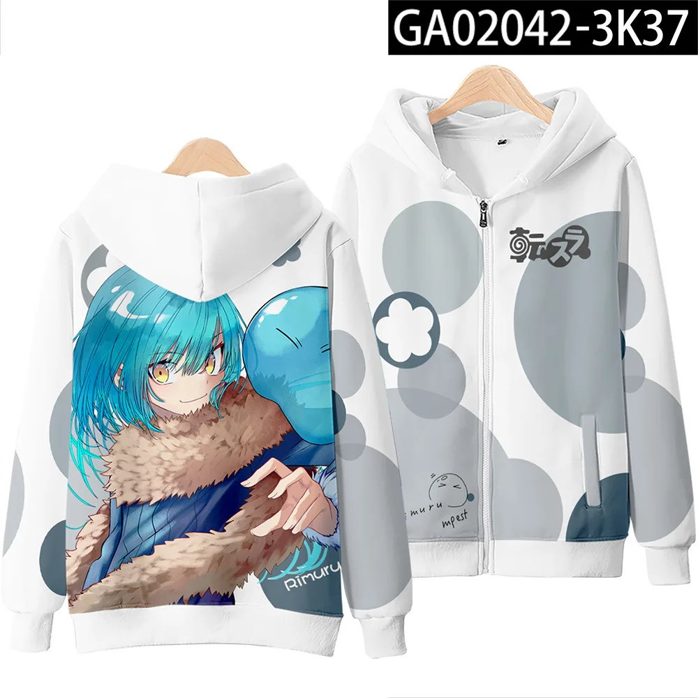 Anime That Time I Got Reincarnated As A Slime Rimuru Tempest Cosplay Costume Unisex 3D Hoodie Zipper Hooded Sweatshirt Outerwear morticia addams dress