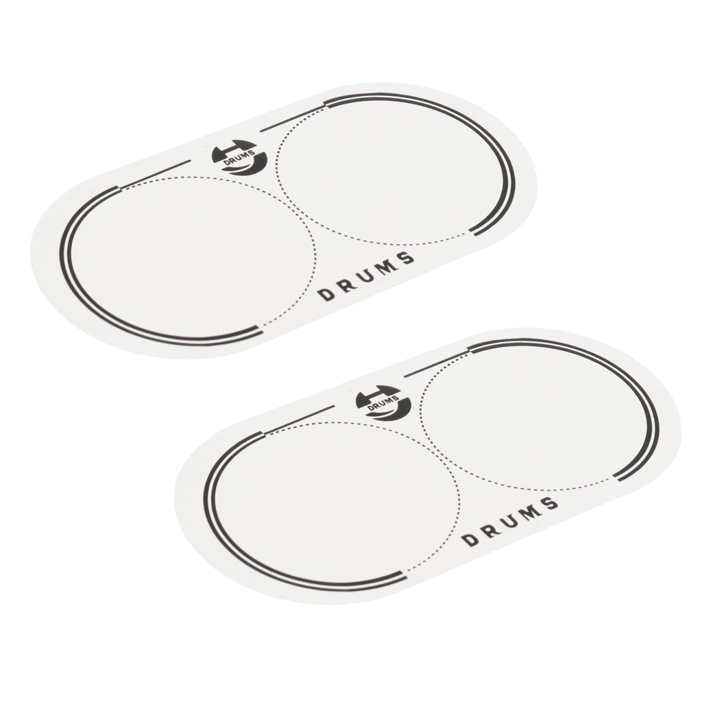 2 Pcs Double Bass Drum Patch EQ Double Pedal Patch Drumheads Kick Pad for Drumheads Kick Pad Percussion Accessory White