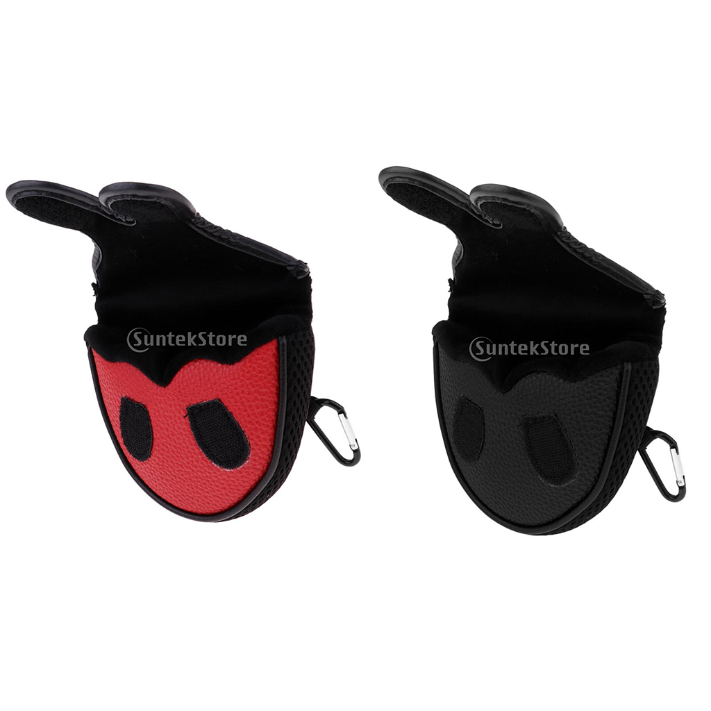 Central Shafted Mallet Putter Cover Headcover Guard Protector Black Red