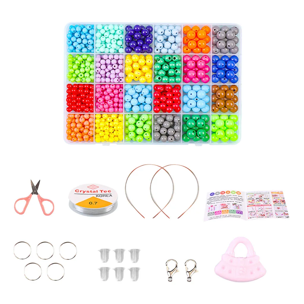 Bead Kits for Girls - Kids Crafts Girls Jewelry Making Kits Colorful Acrylic Bead Set Jewelry Crafting Set