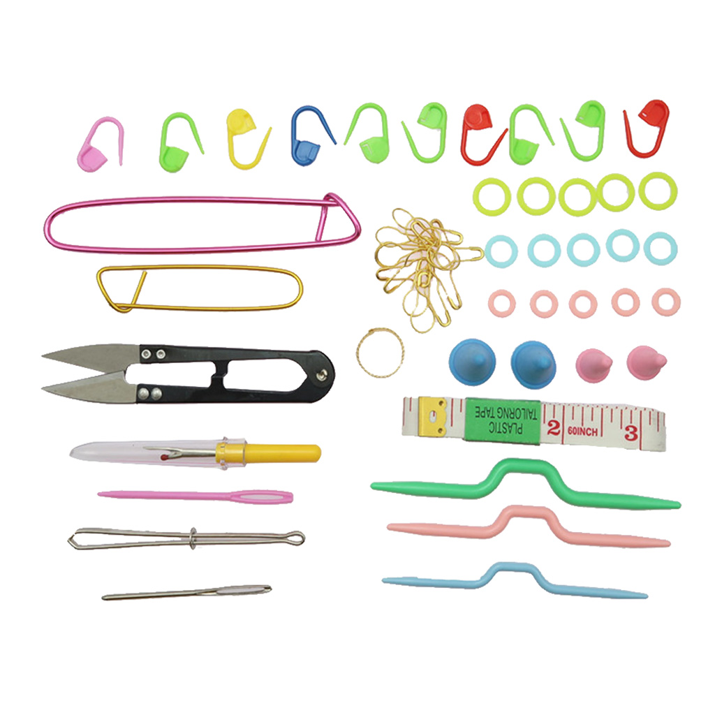 57 Pieces Basic Knitting Tools Crochet Needle Accessories Supplies With Case Knit Kit