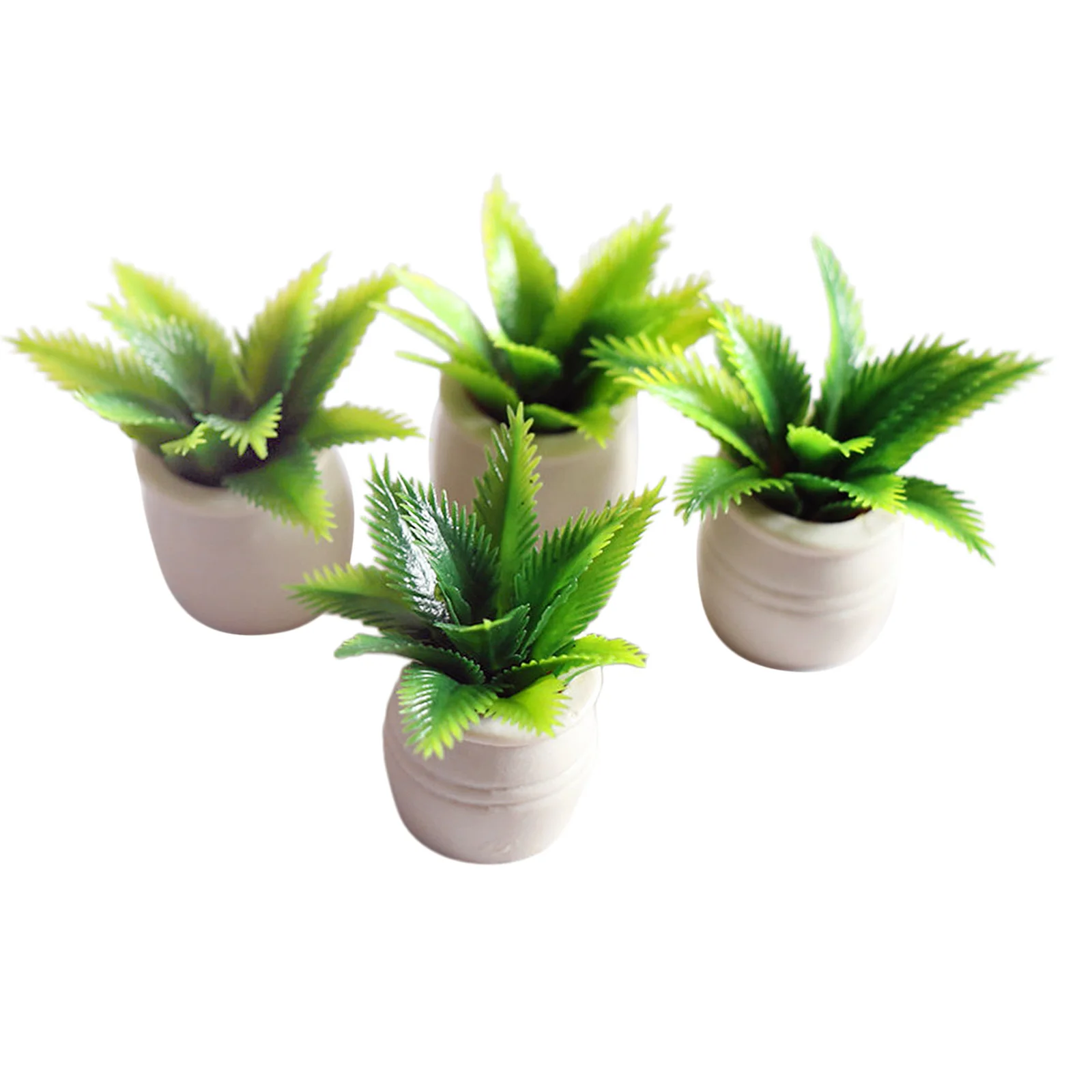 Mini Tree Potted Green Plant In Pot Sago Cycas Doll House Home Decor Simulation Potted Plants 1:12 Dollhouse Miniatures