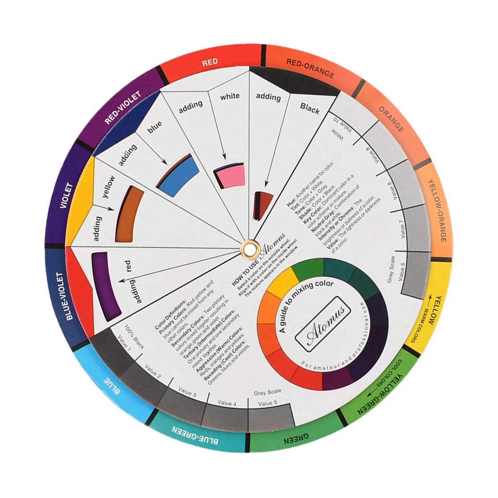 Permanent Makeup Pigment Color Wheel Mixing Guide For Mixture of Paint Tattoo Accessories Ink Swatches Board