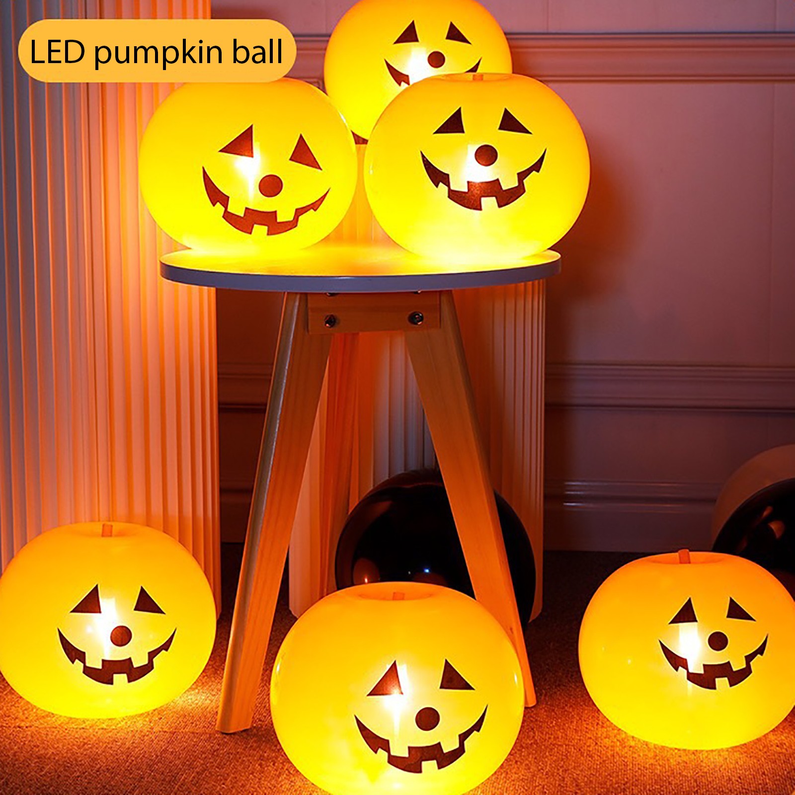 20pcs Led Glowing Balloons Desktop Light Flashing Halloween Balloons Pumpkin Ornament Happy Halloween Party Nightlight Decor Led Table Lamps Aliexpress