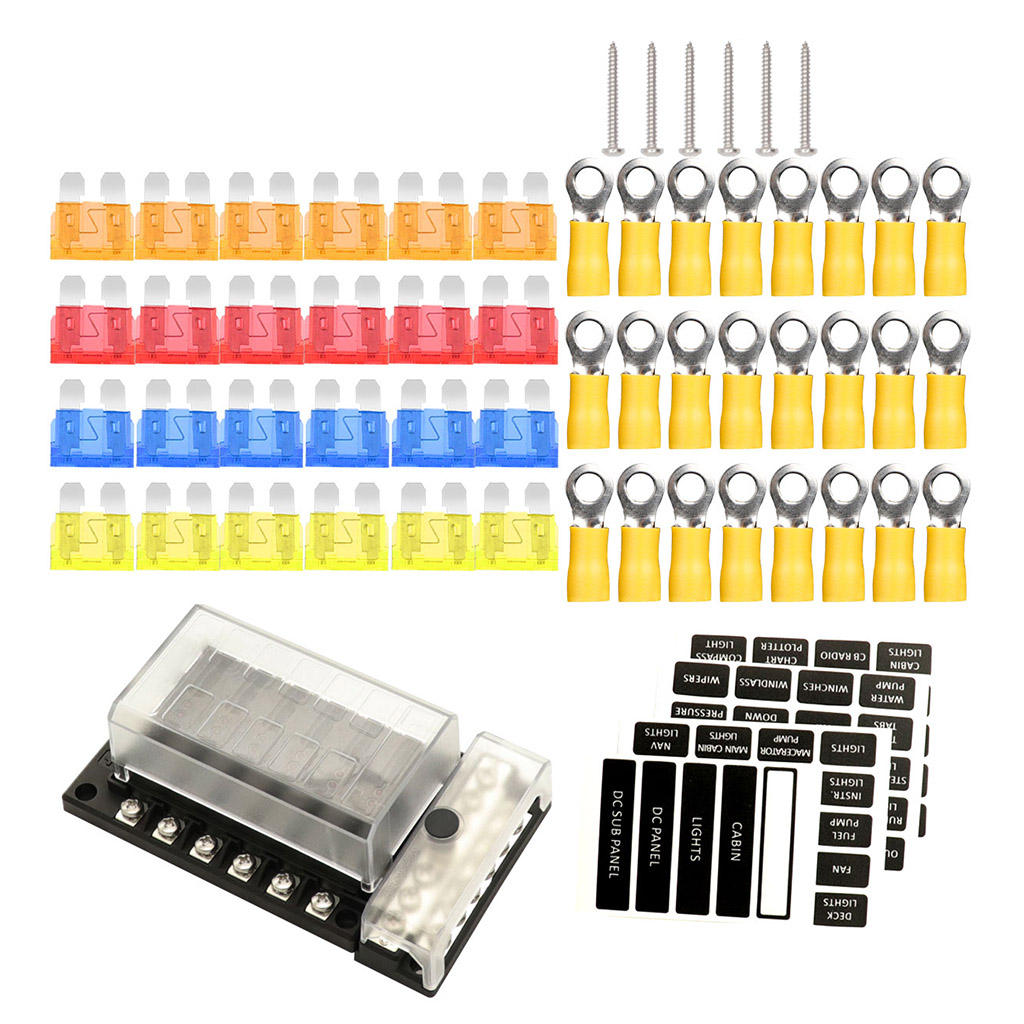 12V Auto Waterproof Fuse Box Block [12 Fuse Holder] Universal Fuse Box for 12V-32V Automotive Vehicle Car Marine Boat Jeep