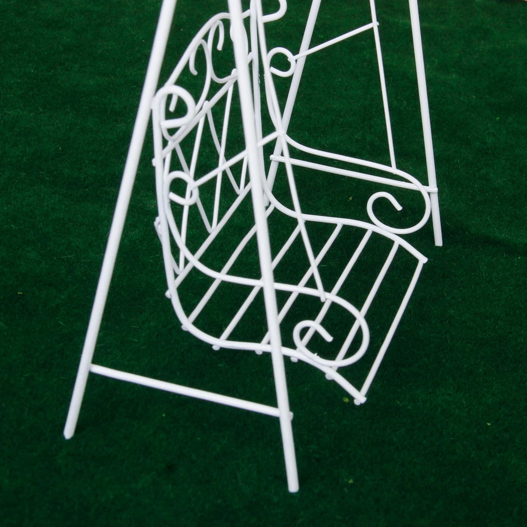 1/12 dollhouse garden furniture miniature garden swing metal swing - white