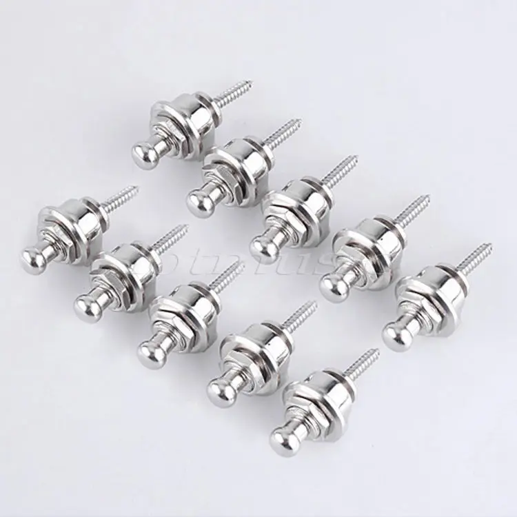 10pcs Skidproof Strap Lock for Electric Guitar Bass Silver