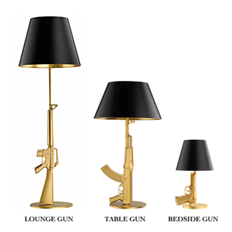 Tanie Nowoczesny ze złota AK47 LED lampy podłogowe Nordic luksusowy stół sklep
