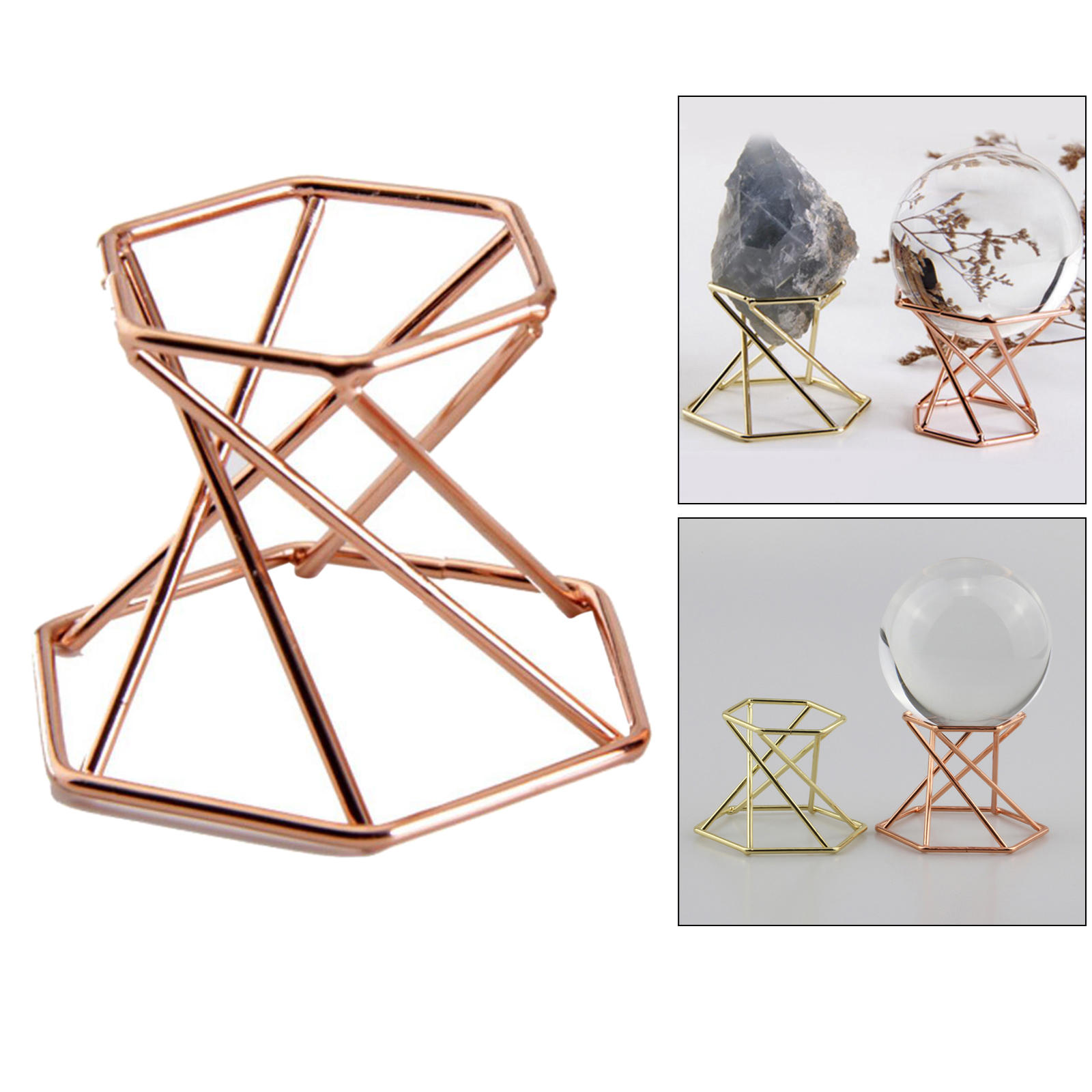 Hexagon Display Stand For Mineral Specimens Amethyst  Gemstone Holder