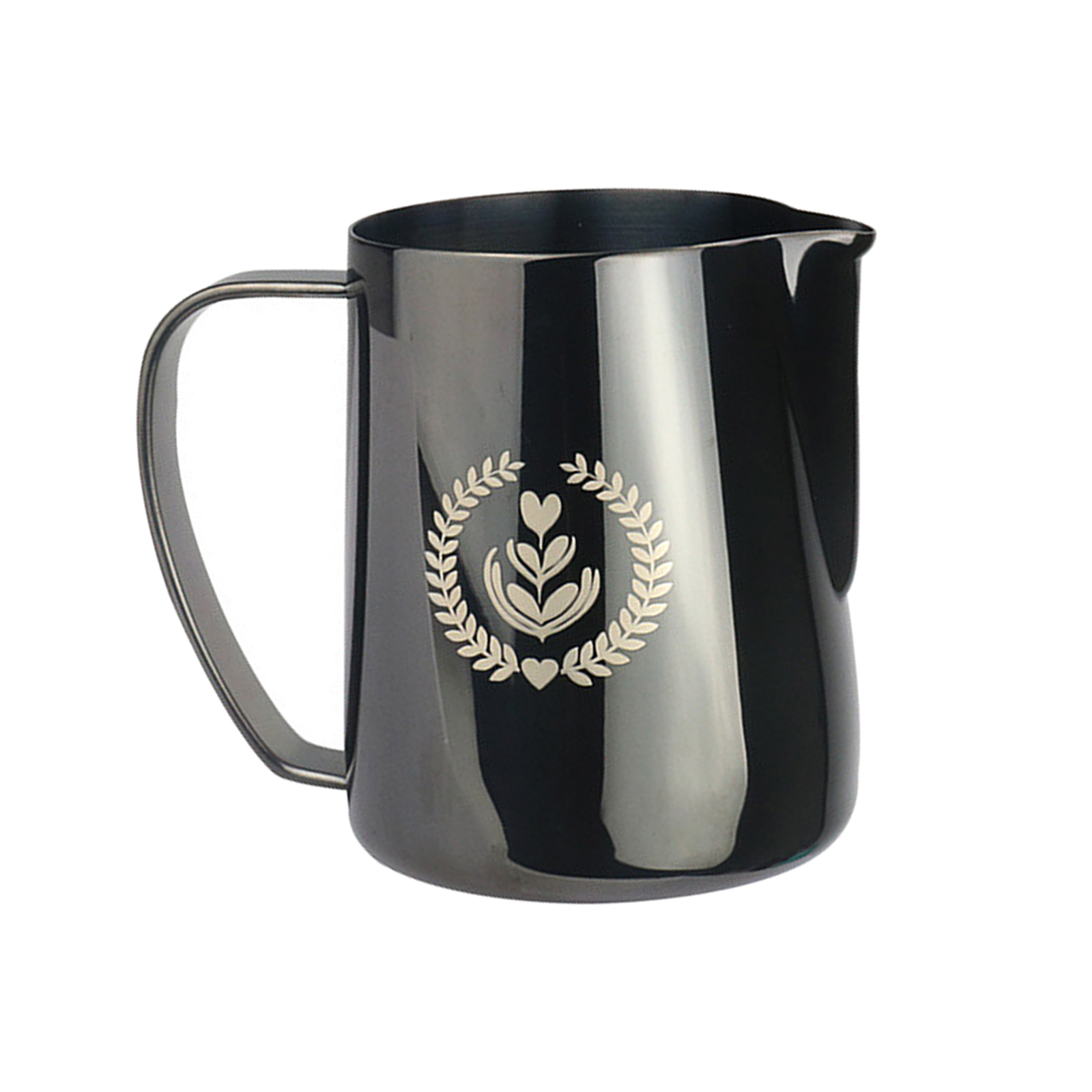 304 Stainless Steel Espresso Steaming Pitcher 12 oz Coffee Steaming Pitcher, Cappuccino,Latte with stylish look