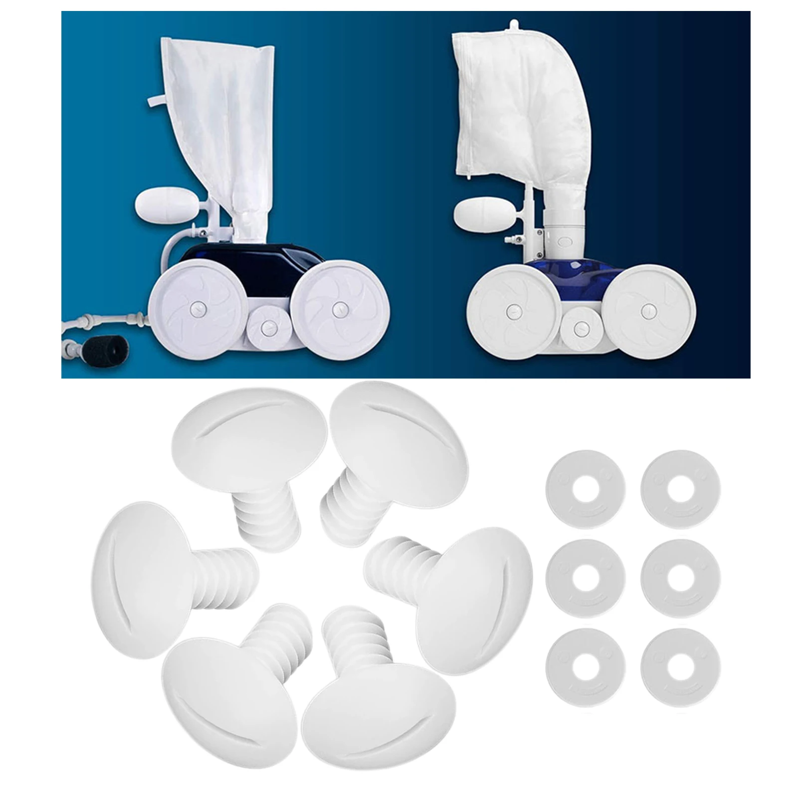 White Plastic Wheel Screws Kit Repalce C55 C-55 for Polaris 180 280 Pool Cleaner Parts