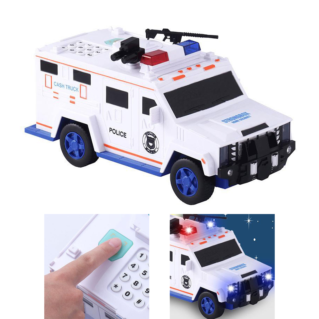 Kids Cash Truck Car Toy Fingerprint Password Piggy Bank Child Money Coin Box