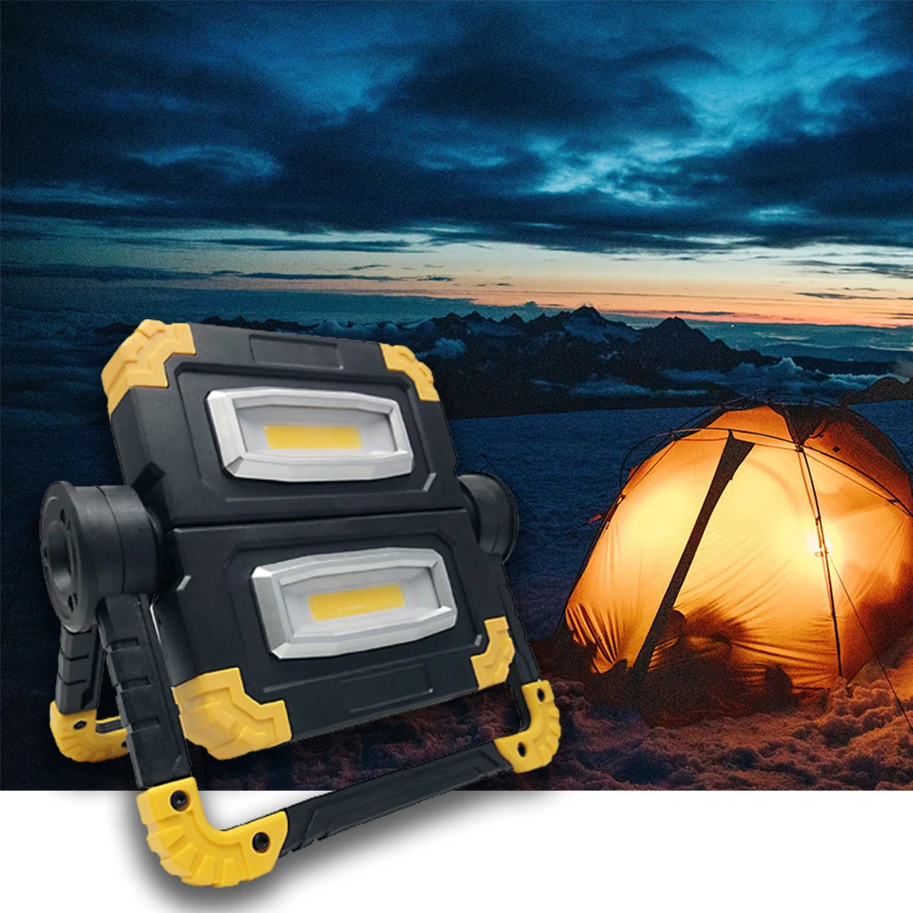 Powerful Spotlight Super Bright Work Light USB Camping Job Site Flashlight