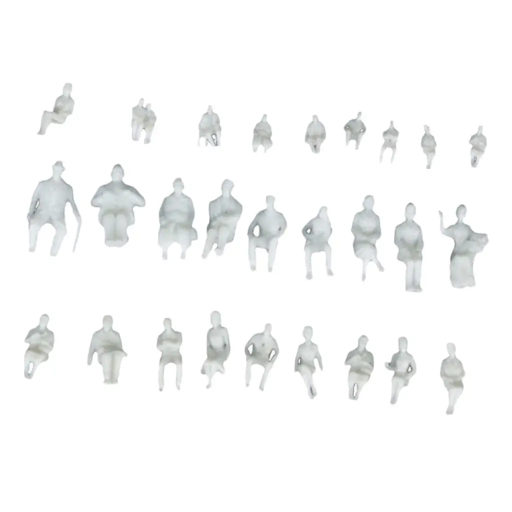 50 PCS Plastic 1:50 Seated People Figurines Model People Figurine Set DIY Scene Accessories Gifts for Kids