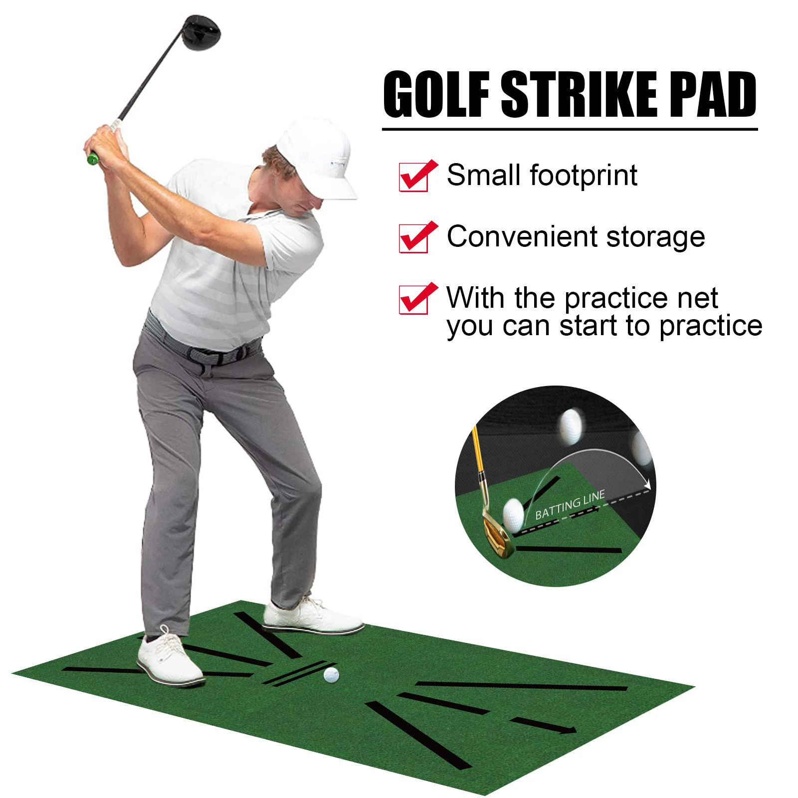 Premium Golf Mat 12x24 Residential Practice Target Aids Pad for Indoor & Outdoor Backyard Kids Adults