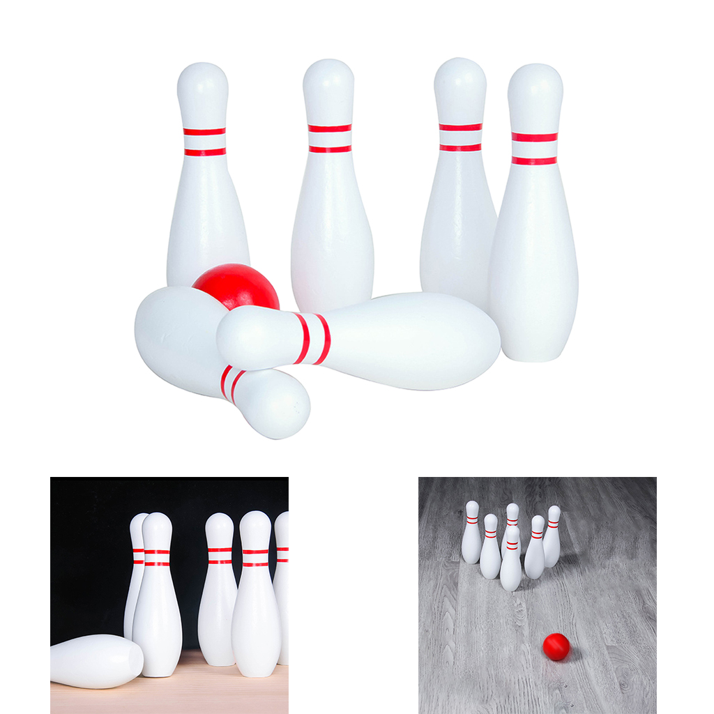 Kids Bowling Set,Tossing Wooden Toy Indoor and Outdoor,Sport Game for Family Pins and Ball for Child 3,4,5,6 Years Old
