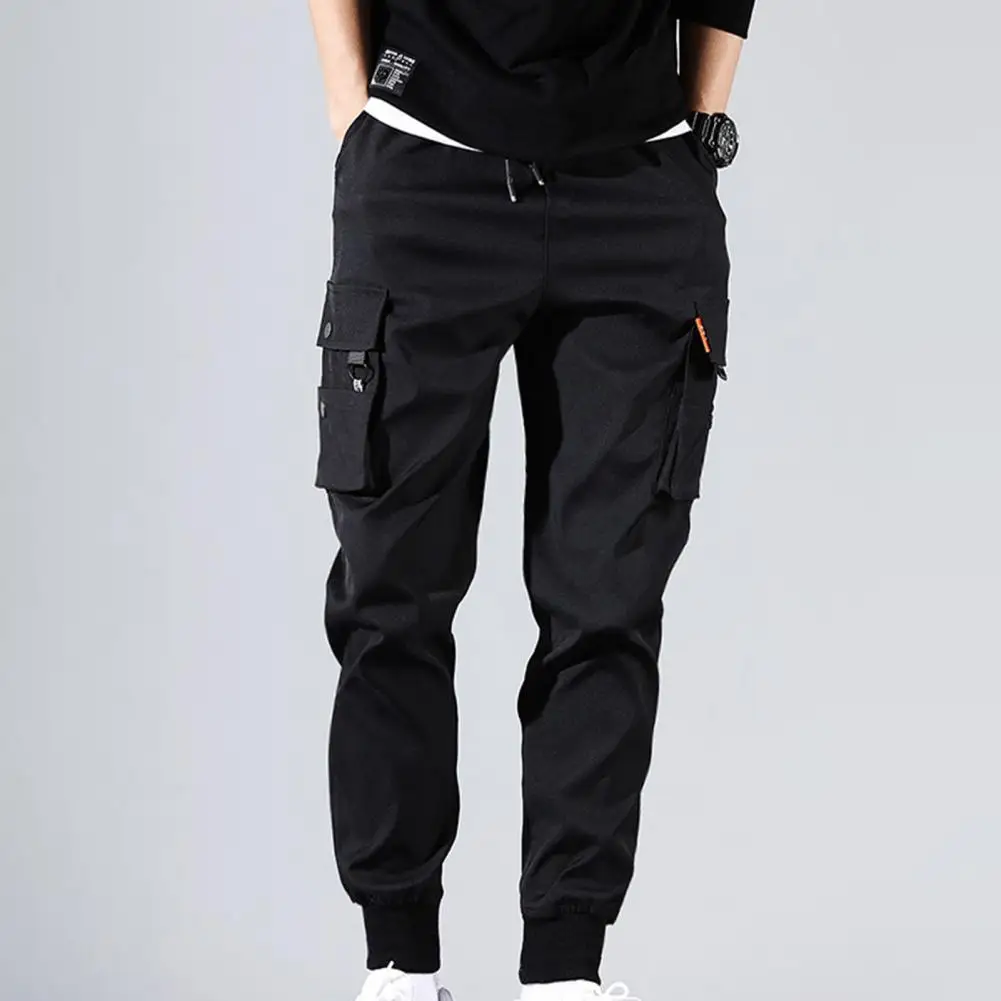men's casual pants not jeans Safari Style Plus Size Pants Solid Color Thin Male Men Beam Feet Cargo Pants for Daily Life Work Trousers Pants casual work pants
