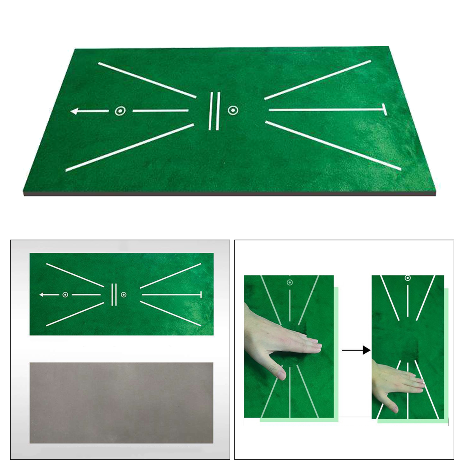 Rectangle 60x30cm Golf Training Mat Rug Game Pad Office Indoor/Outdoor