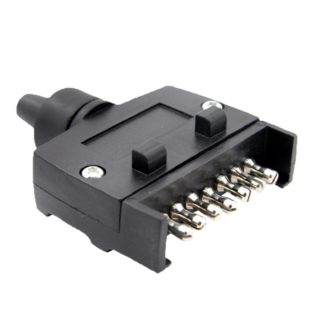 12V 7Pin Flat Trailer Light Electrical Plug Sockets Light Male Plug Caravan Truck RV Boat