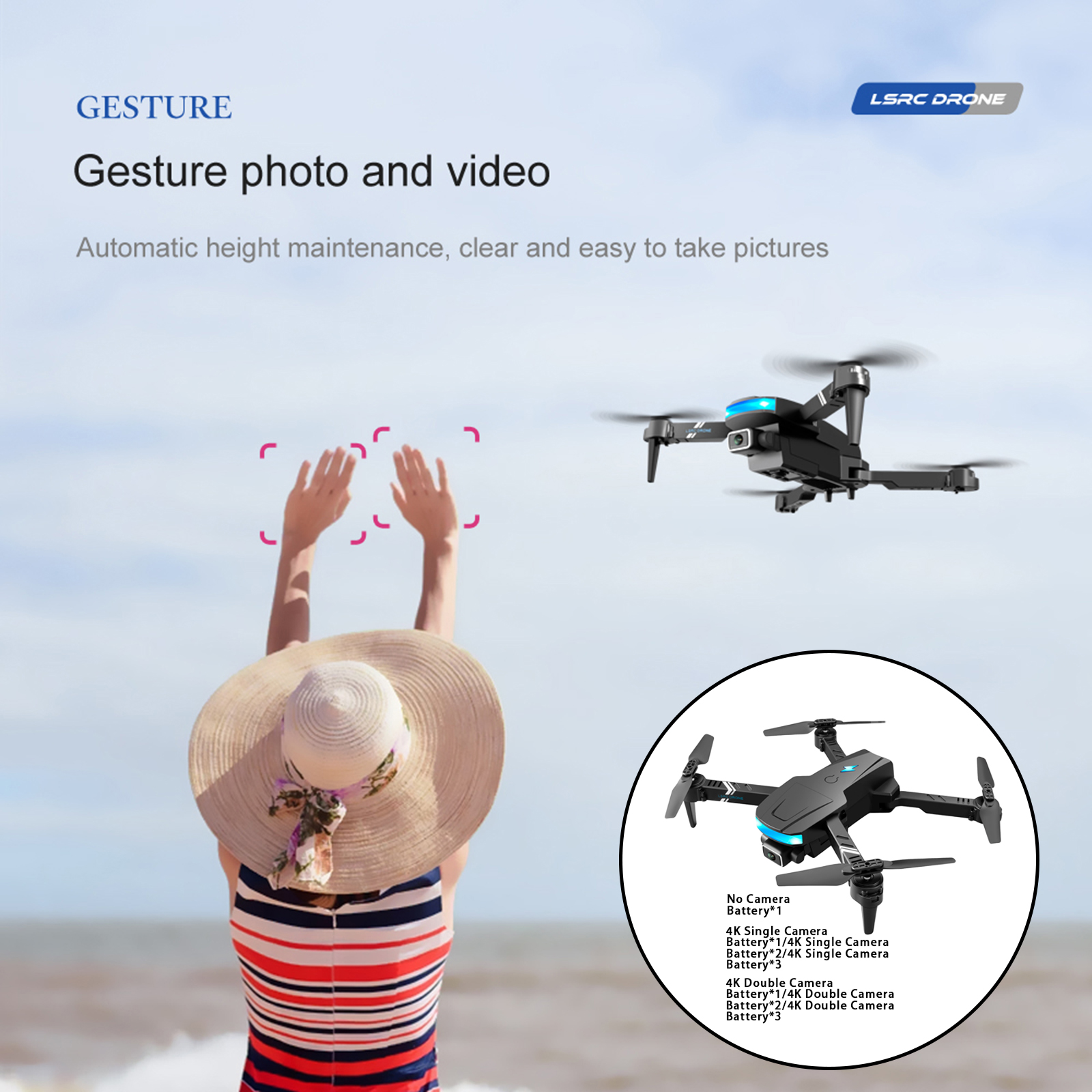 Foldable GPS Drone 4-Axis Gimbal Brushless Motor Dual Camera 1.2Km Long Distance Quadcopter Live Video