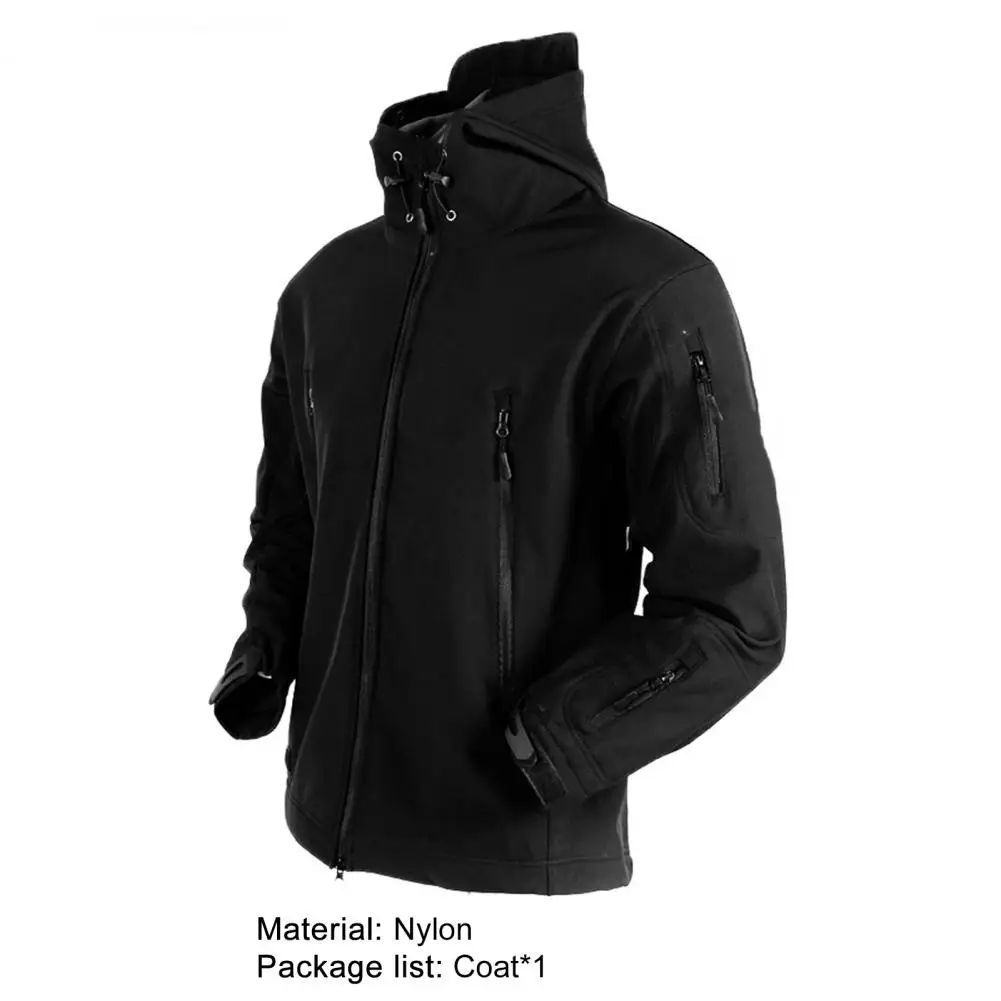 chore coat Men's Jacket Outdoor Thermal Breathable Windproof Waterproof Sports Coat Plush Tactical Hooded Jacket for Autumn Winter shirt jacket men
