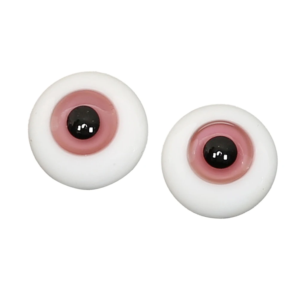 Pair 6mm Round BJD Glass Eyes for DIY Doll Bear Making Crafts Multi Color